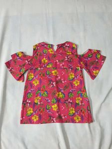 Girls Off-shoulder Floral Top