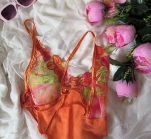 Floral Backless Corset Style Top