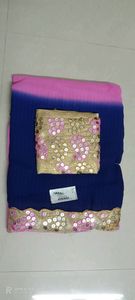 New lace boarder fancy saree with blouse
