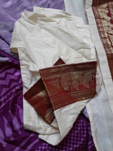 Off White Onam Saree