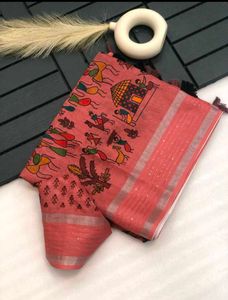 Elegant Kashmiri Vol. 5 – Pure Linen Saree with Ex