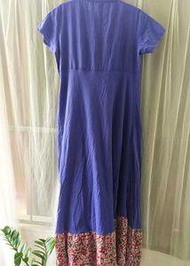 Blue Floral Hem Dress