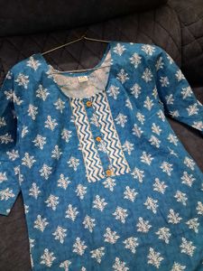 Blue Printed Kurta Set