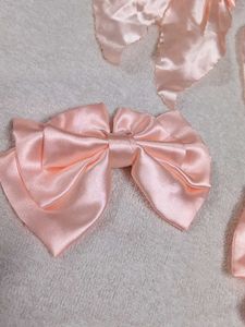 Pink Bow Hair Clip Set