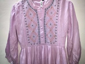 Lilac Embroidered Dress