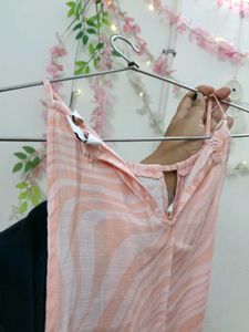 Peach Patterned Sleeveless Top