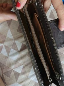 Grey Clutch With Chain