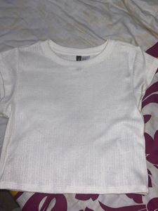 Cute White H&m Knitted Top A Little See Through