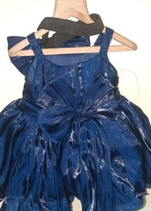 Sweet Baby Party Wear Dress With Bow Headband