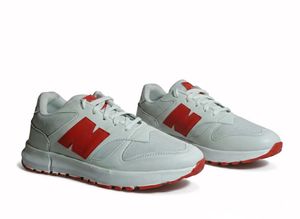 New Balance White & Red Sneakers
