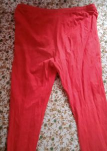 Red Leggings With Adjustable Waist Band