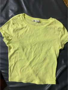 Zara Neon Yellow Crop Top