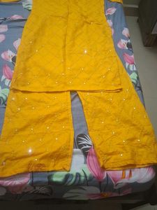 Yellow Embroidered Kurta Set