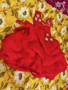 Red party wear frock