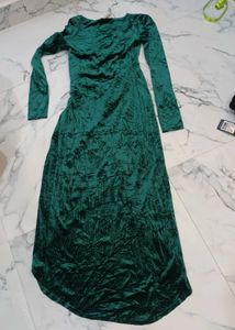 Emerald Velvet Wrap Dress