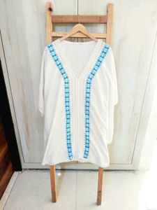Embroidered Kaftan Top Size-48+