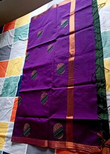 Green Embroidered Silk Fabric