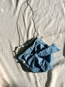 Blue Bow Clutch