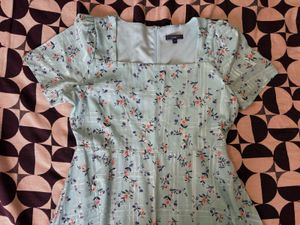 Blue Floral Print Dress