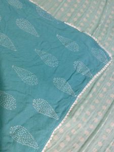 Blue cotton kurti with dupatta (3XL)