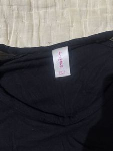 Black Sheer Sleeve Top