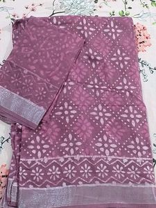 Hand Block Print Cotton Saree