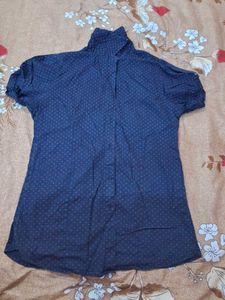 Navy Blue Polka Dot Shirt