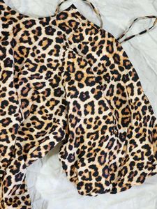 Clearance Sale🔥H&amp;M Puff Sleeves Leopard Print Dre