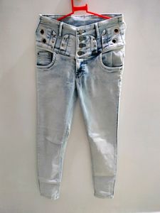 High Waist Blue Denim Jeans