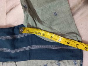 Blue &amp; Green Striped Kurti