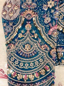 blue Embroidered Lehenga Choli Set