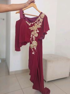 Red designer Lehanga choli zari and sequins work