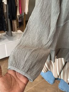 Korean Gray Long Sleeve Top