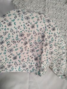 White Print Kurti Fabric