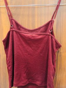 Burgundy Ribbed Coord Set