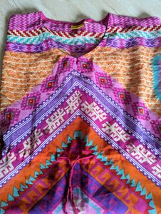 Kaftan - Pink With Multi Colour Design