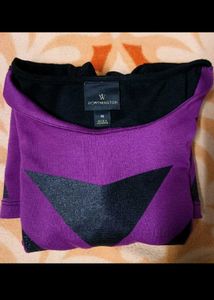 Wide Neck Top with Purple Black Combo
