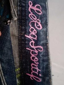 Embroidered Denim low rise shorts