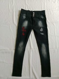Black Shaded Embroidered Jean&#39;s