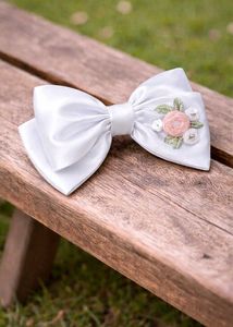 Floral Embroidered Hair Bow pack of 1