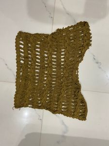 knitted olive green top