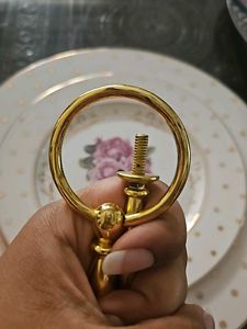 Vintage Floral Plate with Gold Details
