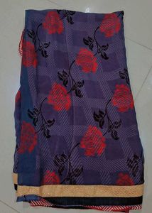 Elegant Purple &amp; Red Saree