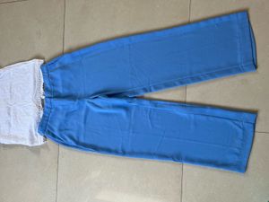 Blue High-Waisted Trousers