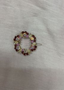 Vintage Circular Wreath Rinestone Hair Clip