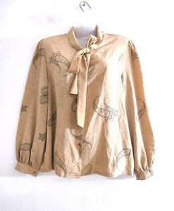 Paisley Print Tie Neck Blouse