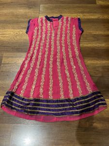Pink & Gold Embellished Kurti