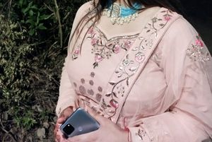 Beautiful🧿 Peach 🍑 Net Lehanga- PRICE DROP