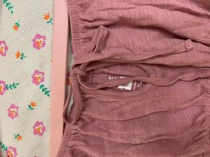 Pink Smocked Crop Top