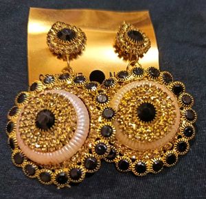 Statement Earrings - Gold &amp; Black